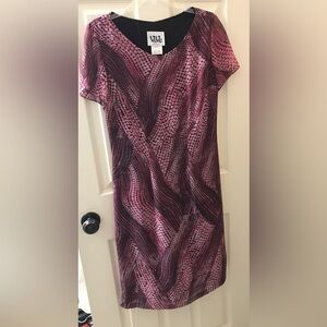 Veve vintage Pink Patterned Short-Sleeve Dress